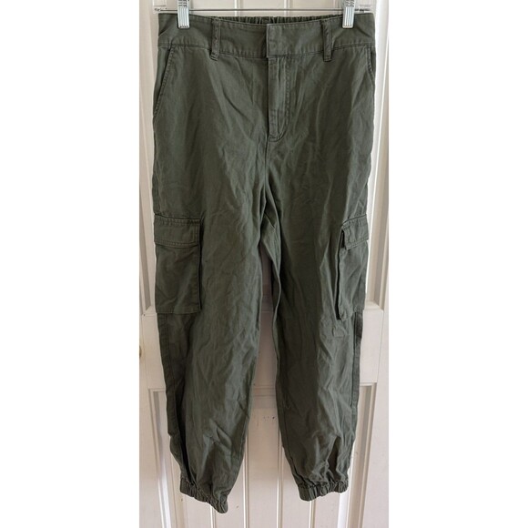 Forever 21 Pants - Women's Forever 21 High Waist Ankle Cuff Cotton Olive Green Jogger Cargo Pants M